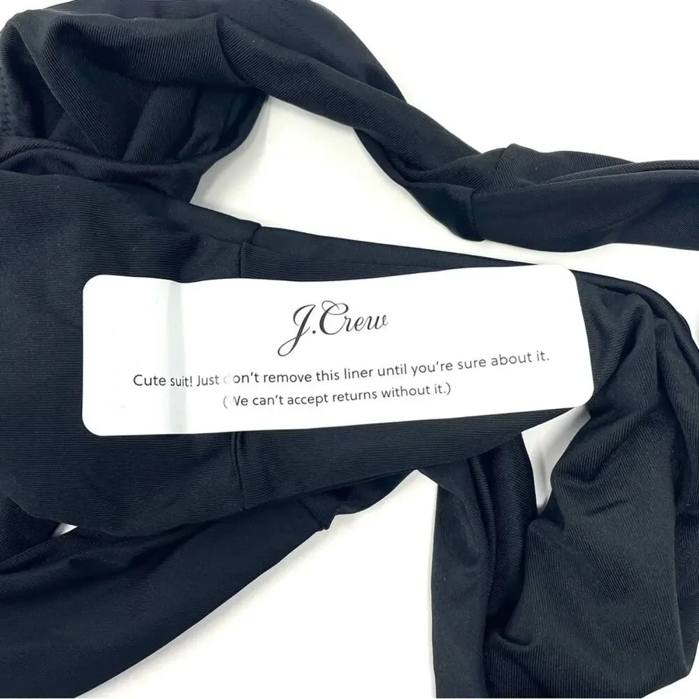 NEW J. Crew Curved-waist Cheeky Bikini Bottom in Black, Women's Medium BC125 $59